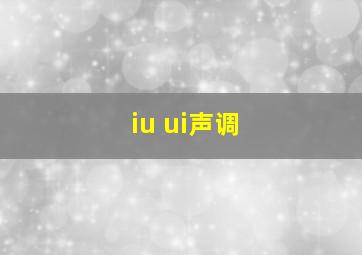 iu ui声调